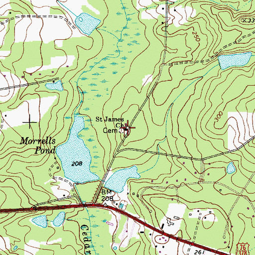 Topographic Map of Saint James Church, SC