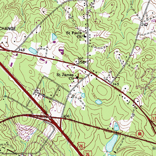 Topographic Map of Saint James Church, SC