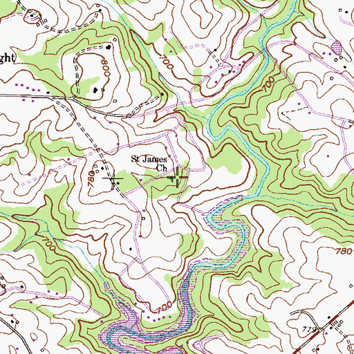 Topographic Map of Saint James Church, SC