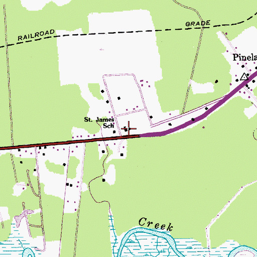 Topographic Map of Saint James School, SC