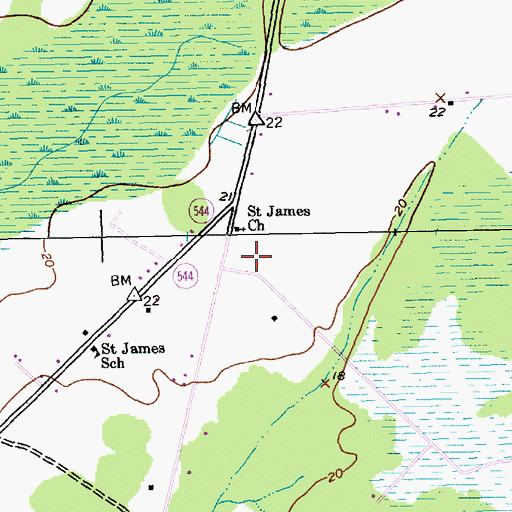 Topographic Map of Saint James Elementary School, SC