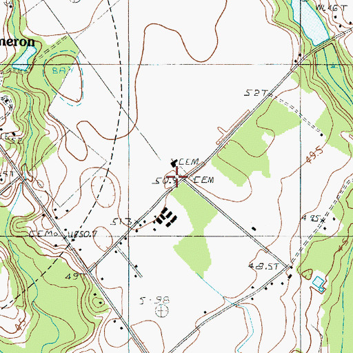 Topographic Map of Saint John School, SC
