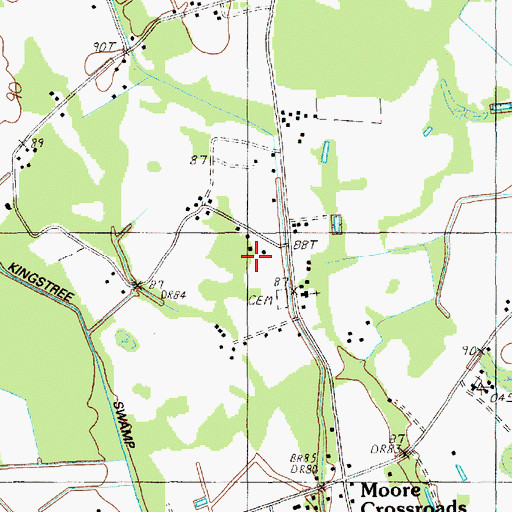 Topographic Map of Saint John School, SC
