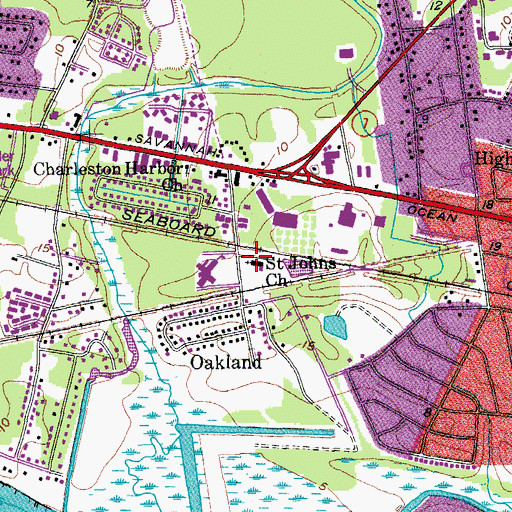 Topographic Map of Saint Johns Church, SC