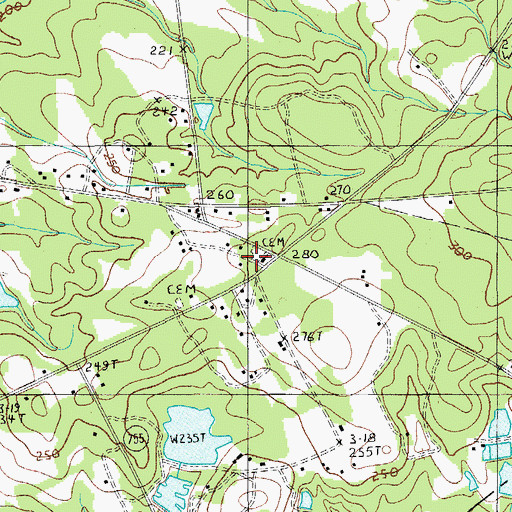 Topographic Map of Saint Johns Church, SC