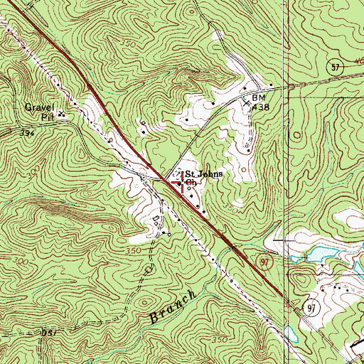 Topographic Map of Saint Johns Church, SC