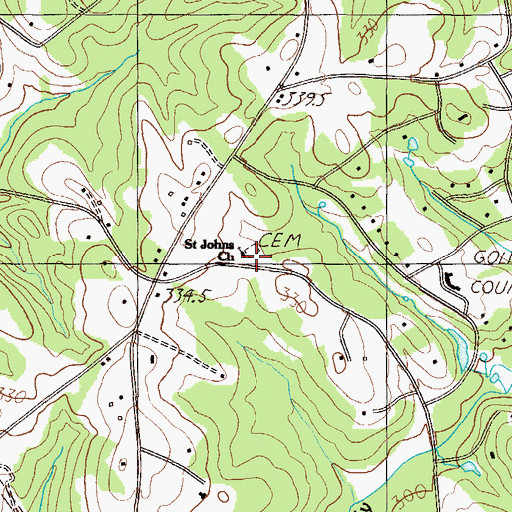 Topographic Map of Saint Johns Church, SC