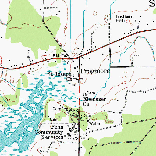 Topographic Map of Saint Joseph Church, SC