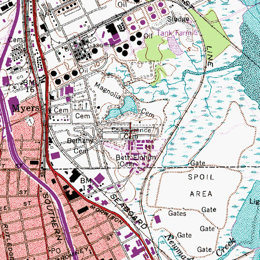 Topographic Map of Saint Lawrence Cemetery, SC