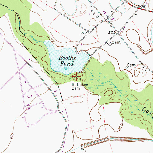 Topographic Map of Saint Lukes Cemetery, SC