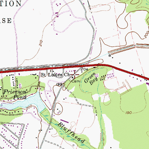 Topographic Map of Saint Lukes Church, SC