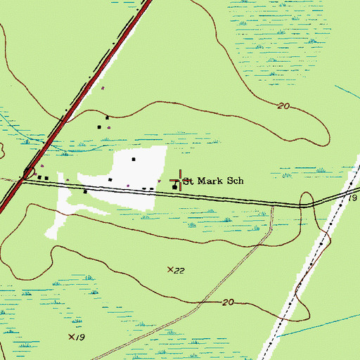 Topographic Map of Saint Mark School, SC
