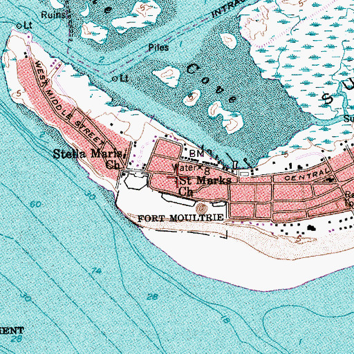 Topographic Map of Saint Marks Church, SC