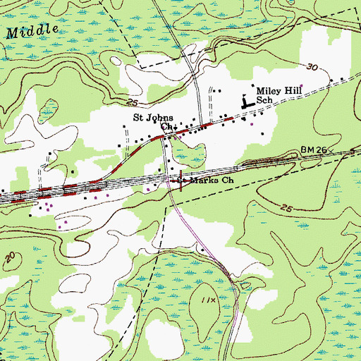 Topographic Map of Saint Marks Church, SC