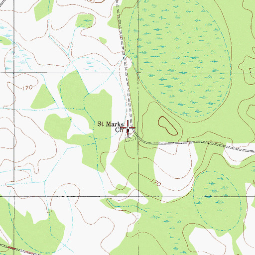 Topographic Map of Saint Marks Church, SC