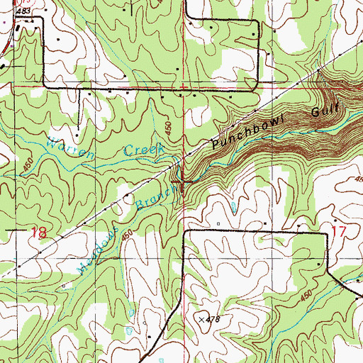 Topographic Map of Meadows Branch, AL