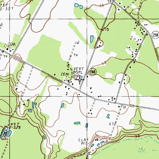 Topographic Map of Saint Marys Church, SC