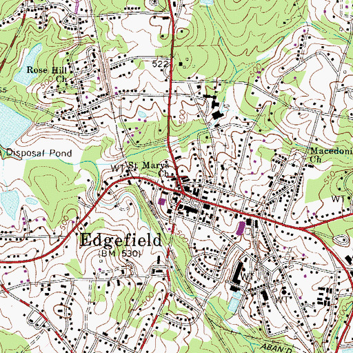 Topographic Map of Saint Marys Church, SC