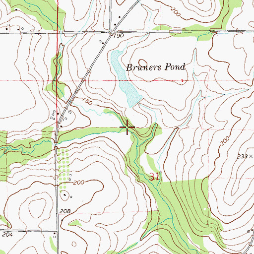 Topographic Map of Meadows Creek, AL