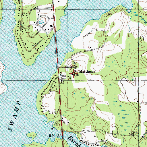 Topographic Map of Saint Matthews Church, SC
