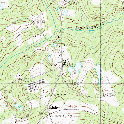 Topographic Map of Saint Matthews Church, SC