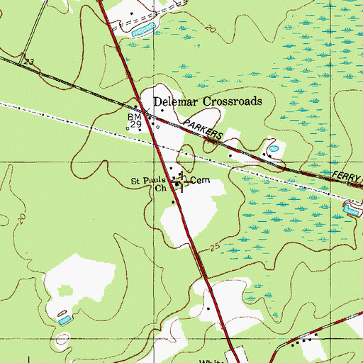 Topographic Map of Saint Pauls Church, SC