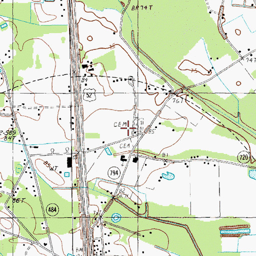 Topographic Map of Saint Paul Church, SC
