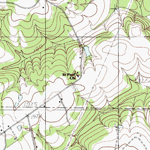 Topographic Map of Saint Paul Church, SC