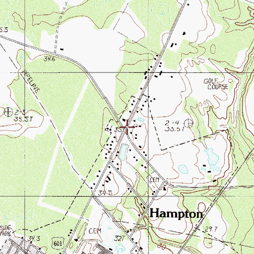 Topographic Map of Saint Paul School, SC