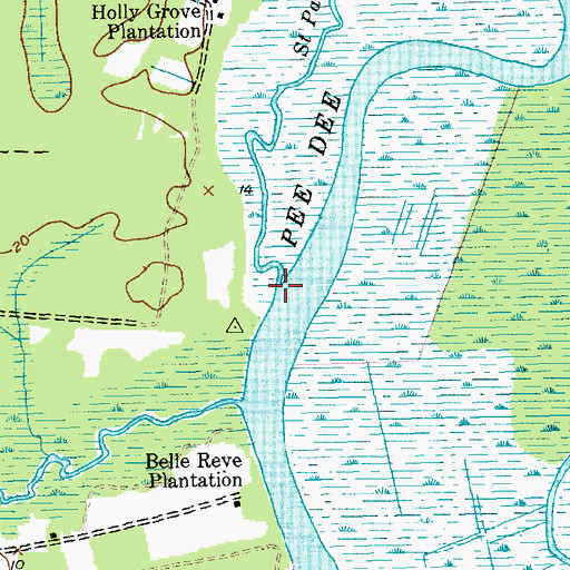 Topographic Map of Saint Pauls Branch, SC