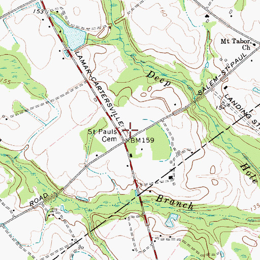 Topographic Map of Saint Pauls Cemetery, SC