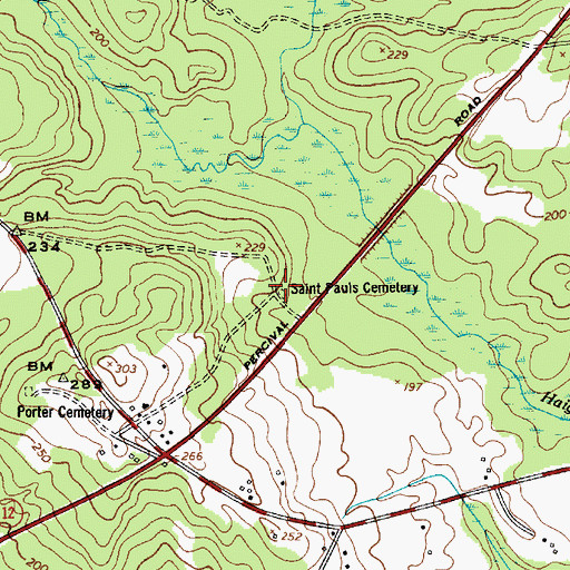 Topographic Map of Saint Pauls Cemetery, SC