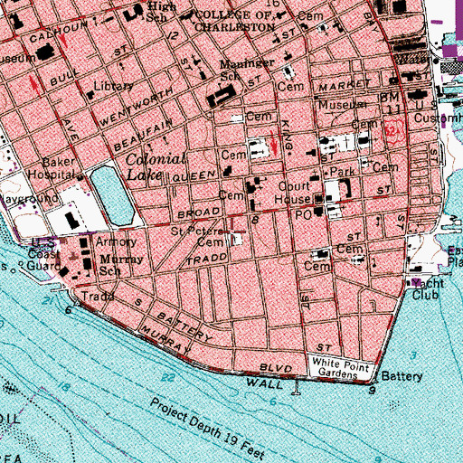 Topographic Map of Saint Peters Cemetery, SC