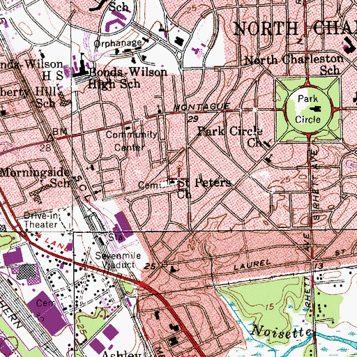 Topographic Map of Saint Peters Church, SC