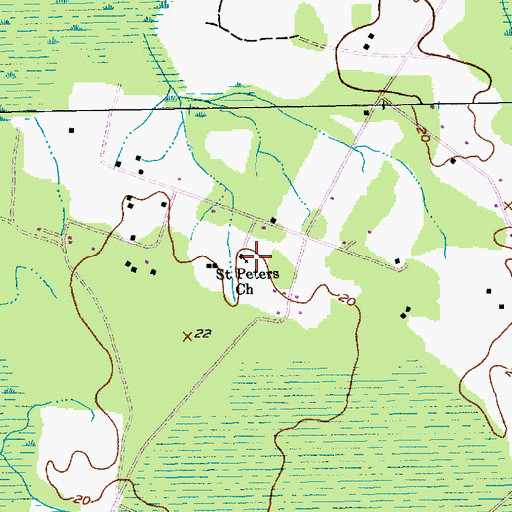 Topographic Map of Saint Peters Church, SC