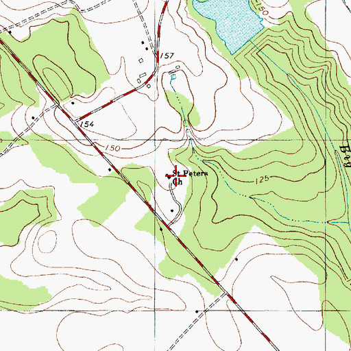 Topographic Map of Saint Peters Church, SC