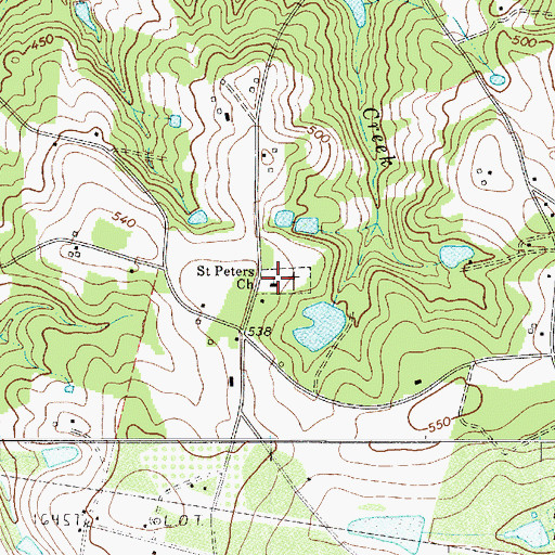 Topographic Map of Saint Peters Church, SC