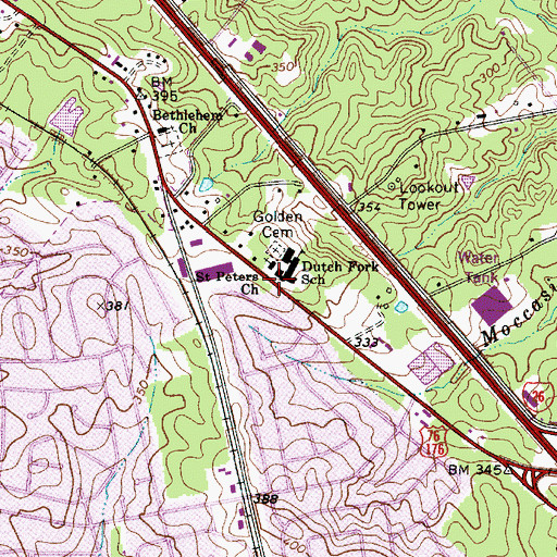 Topographic Map of Saint Peters Church, SC