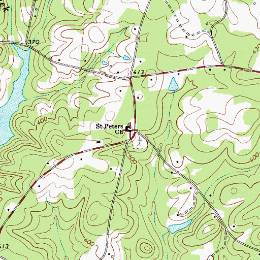 Topographic Map of Saint Peters Church, SC