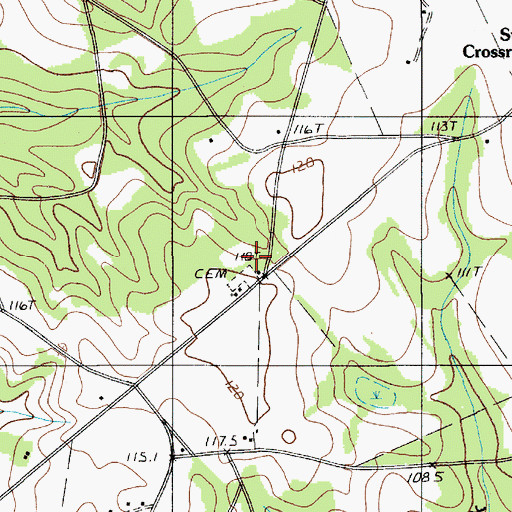 Topographic Map of Saint Peters School, SC