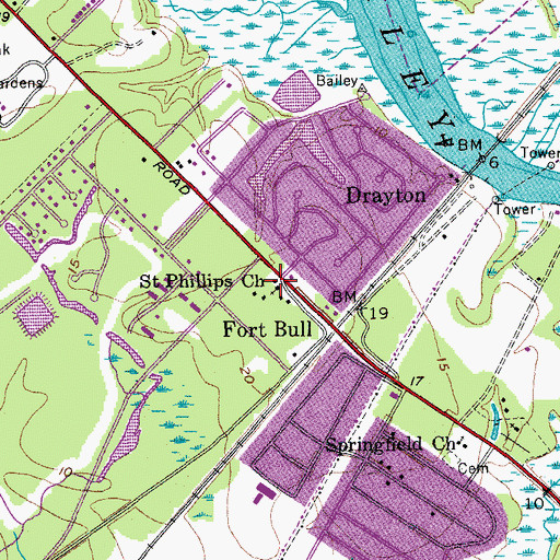 Topographic Map of Saint Phillips Church, SC