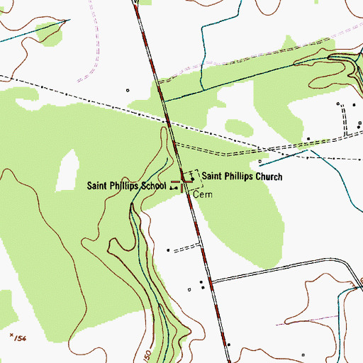 Topographic Map of Saint Phillips School, SC
