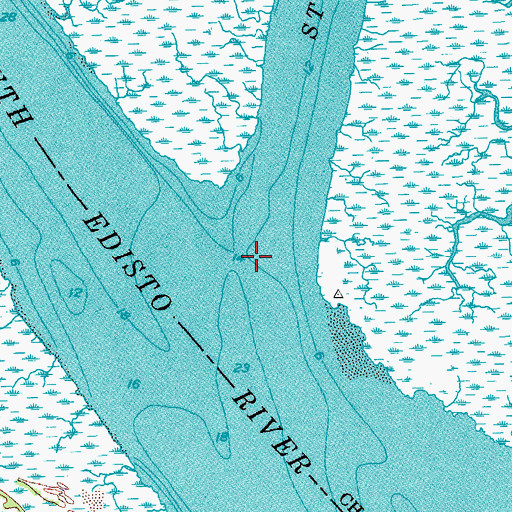 Topographic Map of Saint Pierre Creek, SC