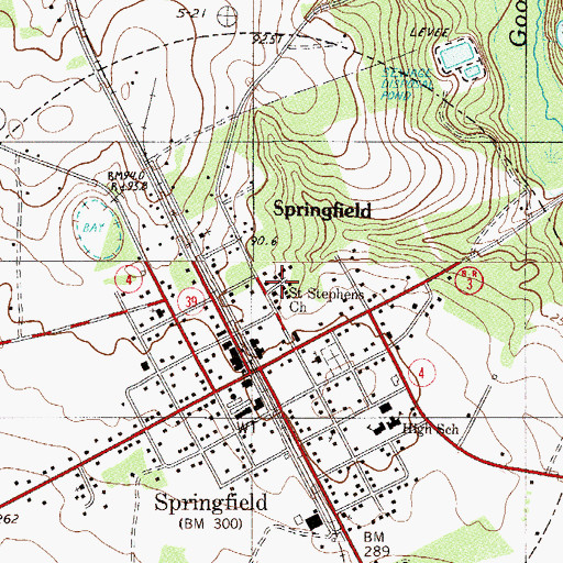 Topographic Map of Saint Stephens Church, SC