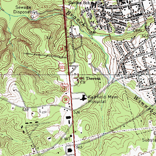 Topographic Map of Saint Theresa Church, SC