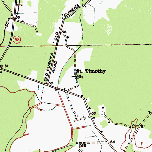 Topographic Map of Saint Timothy Church, SC