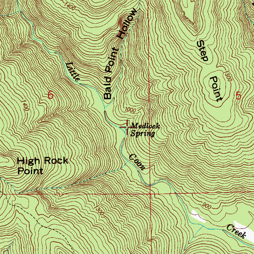 Topographic Map of Medlock Spring, AL