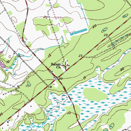 Topographic Map of Salem Church, SC