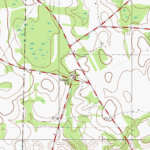 Topographic Map of Salem Church, SC