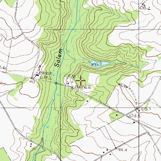 Topographic Map of Salem Church, SC